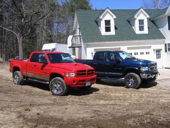 My 01 test fitting 17x8 wheels. Friends 04 Cummins 3500.