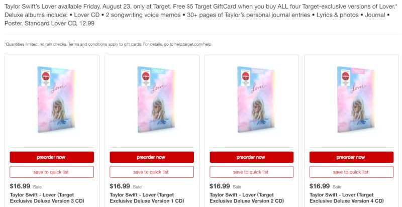 Taylor Swift - Lover (target Exclusive Deluxe Version 3 Cd) : Target