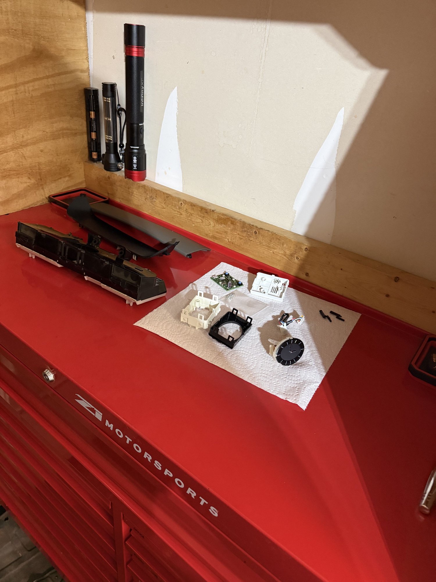 All the clock assembly parts and the climate display 