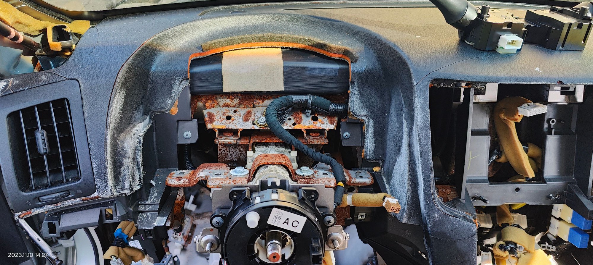 Everything rusty behind the dash from the 10