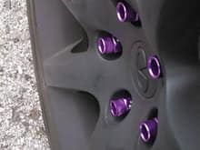 Dipped wheel with purple godspeed lugs