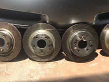Upgrading stock rotors to Detroit axle sport drilled and slotted rotors!  Front and rear. Parts are delivered just need to install them!