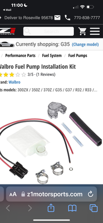 The Walbro install kit which I am missing the insulator 