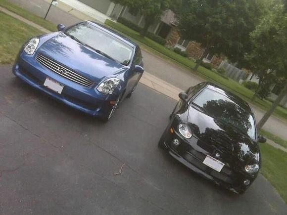 my brother in law's car (SRT-4) and my car (G35)