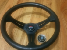 Authentic gen2 spoon sports horn button on the nardi steering wheel