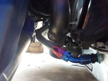 The turbo also had to be clocked with the drain being between 6 and 5 o'clock. Otherwise the feed would hit the manifold flange. It's definitely sloping more though.
