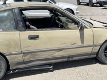 Hit a tire wall doing maybe 60mph? Not entirely sure…I have an in car and out of car camera on my YouTube channel. It hit the best possible spot. Ruined my side skirt, door and one of my wing uprights