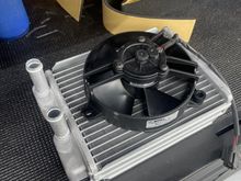 Little heater core and a 5” Spal fan 