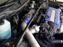 B16, Water/Meth, GT2871R with GTX30 cold side. 250-300whp