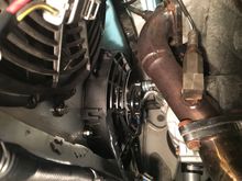 I got an 8” Mishimoto fan so that it’s clear the exhaust. 


 