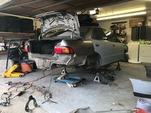 took everything in the rear end apart. coating the wheel wells before apply anti rust sealer just like i did in the front