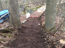 Hillside approach to bridge landing