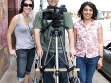 Using a wheelchair as a camera dolly haha worked great!