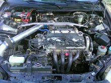 Engine (Notice the oil n radiator caps)