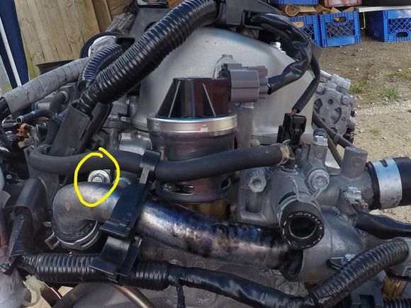 Replace this silver bolt with the pressure switch