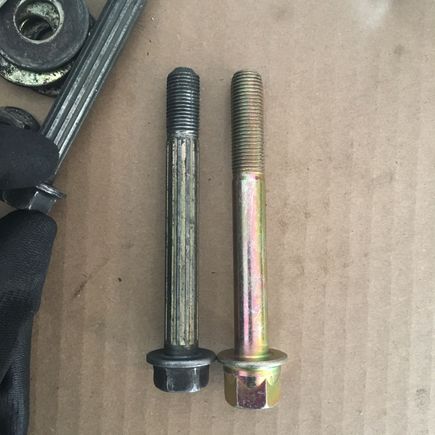 This is why I needed new mount bolts.  Old ones weren’t threaded far enough, and required spacers. 