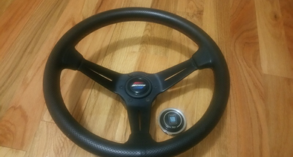 Authentic gen2 spoon sports horn button on the nardi steering wheel