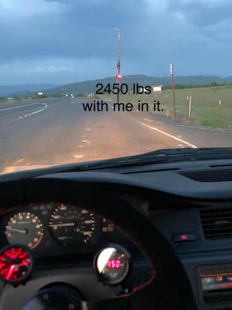 Went to the weight station while I was out driving around. I was hoping it would weigh a little less, I weigh about 215. Still a lot lighter then the 4 door integra though. 