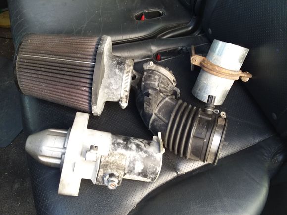 Custom air intake system i made to replace the air box
Starter has been replaced and that one is only 5 months old