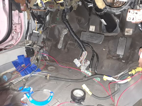 Driver side foot well and kik panel... 