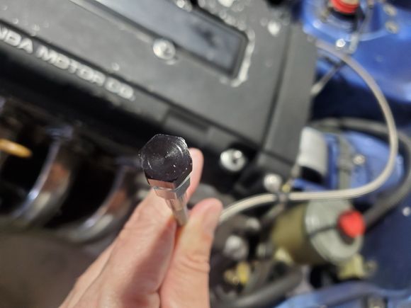 Capped the end of the turbo oil feed for now, but this allowed installing now with intake manifold off.