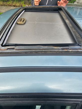 Before getting it patched, the glass didn't break until it hit the groud just got sucked right off the top od the car!