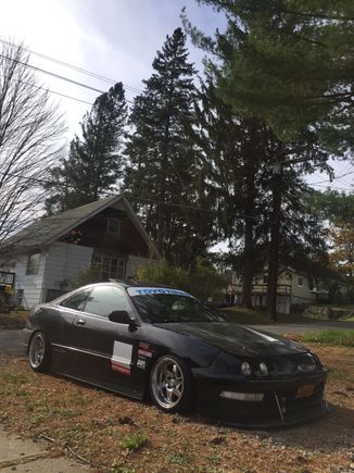 End of the fall, put car away in the carport and sold the wheels/tires for Enkei RPF1’s and Bridgestone RE-71R’s. (Currently waiting for them in the mail).