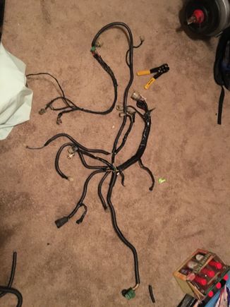 Engine wire harness reloomed