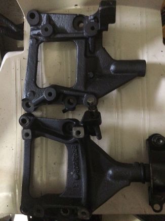 Here are the AC mounts side by side, one is from a LS and one is Del Sol, reproduction. I was having a hard time telling the difference but looking at the pictures it looks like the holes for the AC compressor itself are spaced different. The angle on the tensioner is also different.