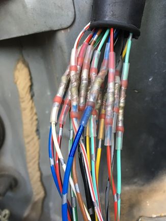 Driver side harness after being repaired.