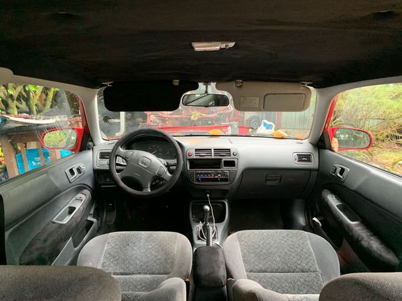 A very big improvement over the original sagging headliner. I may have to take everything out to re-glue, re-position and or smooth out wrinkles. This wasn't a hard job and only cost me about $50.