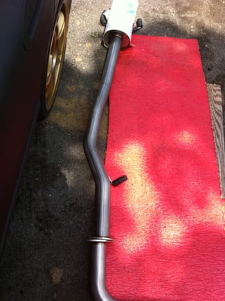 Also hacked off the fart can and welded up a DC sport muffler to go with the header and downpipe.