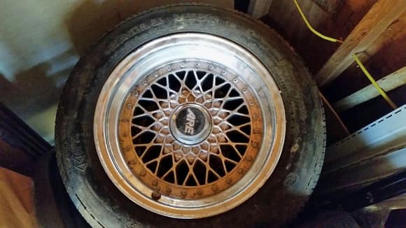 I also picked up these ARE 398s. For those of you who don't know they are 3 piece BBS replicas. I picked them up for a steal but they are 16x9.5. Way too wide lol.
