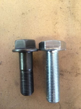 Factory bolt compared to the "special" bolt.
