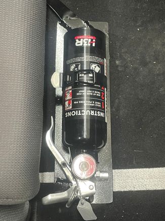 Built a fire extinguisher bracket to get ready