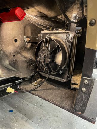 Since I have no heater I added a heater core as a second mini heat extractor with a small 5” Spal fan on a switch 