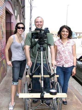 Using a wheelchair as a camera dolly haha worked great!