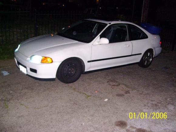 After the swap a month later after blowing out 1 rear tires. I took it old school and rocked the GSR blades in the back and steelies in the front.