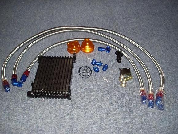 Oil cooler and remote oil filter kit