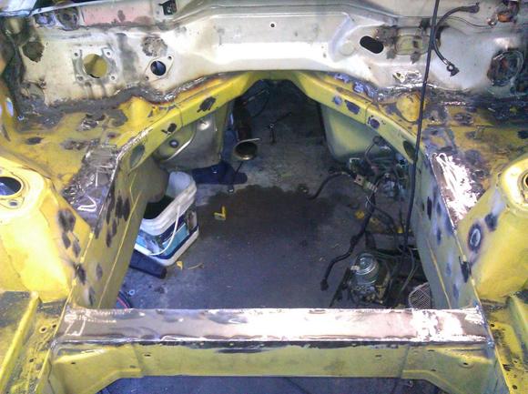 screwed up and shaved the speedo cable hole...  also forgot to shave one stud close to the firewall on the passengers side.  once i noticed all that stuff was put away.  opted to leave it lol...