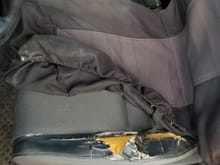 Some damage to the front seats, easily covered