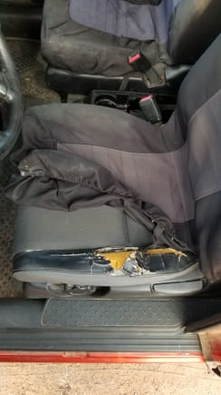 Some damage to the front seats, easily covered