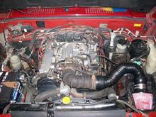 new intake, plugs, oil, battery,new wires are on the way, spark plugs appeared to be original gap was huge ran rough.