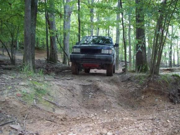 Testing at LBL before any suspension lift or bigger tires. 
Does have the 3" body lift installed though. 
It has 265/75/16 MT's on in this pic.