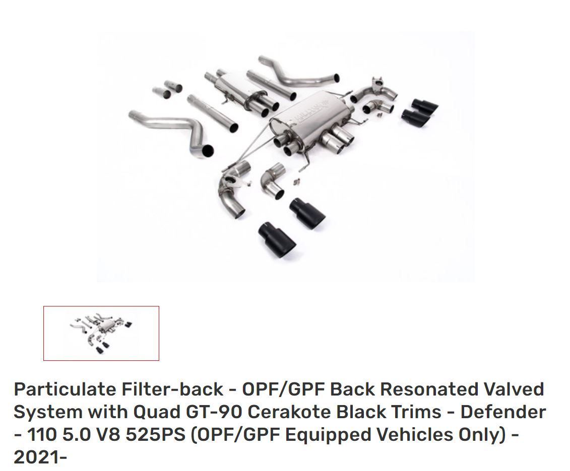 Engine - Exhaust - 2020-2023+ Land Rover Defender 110 Milltek Cat Back Resonated Exhaust - Used - 2021 to 0 Land Rover Defender 110 - Costa Mesa, CA 92626, United States