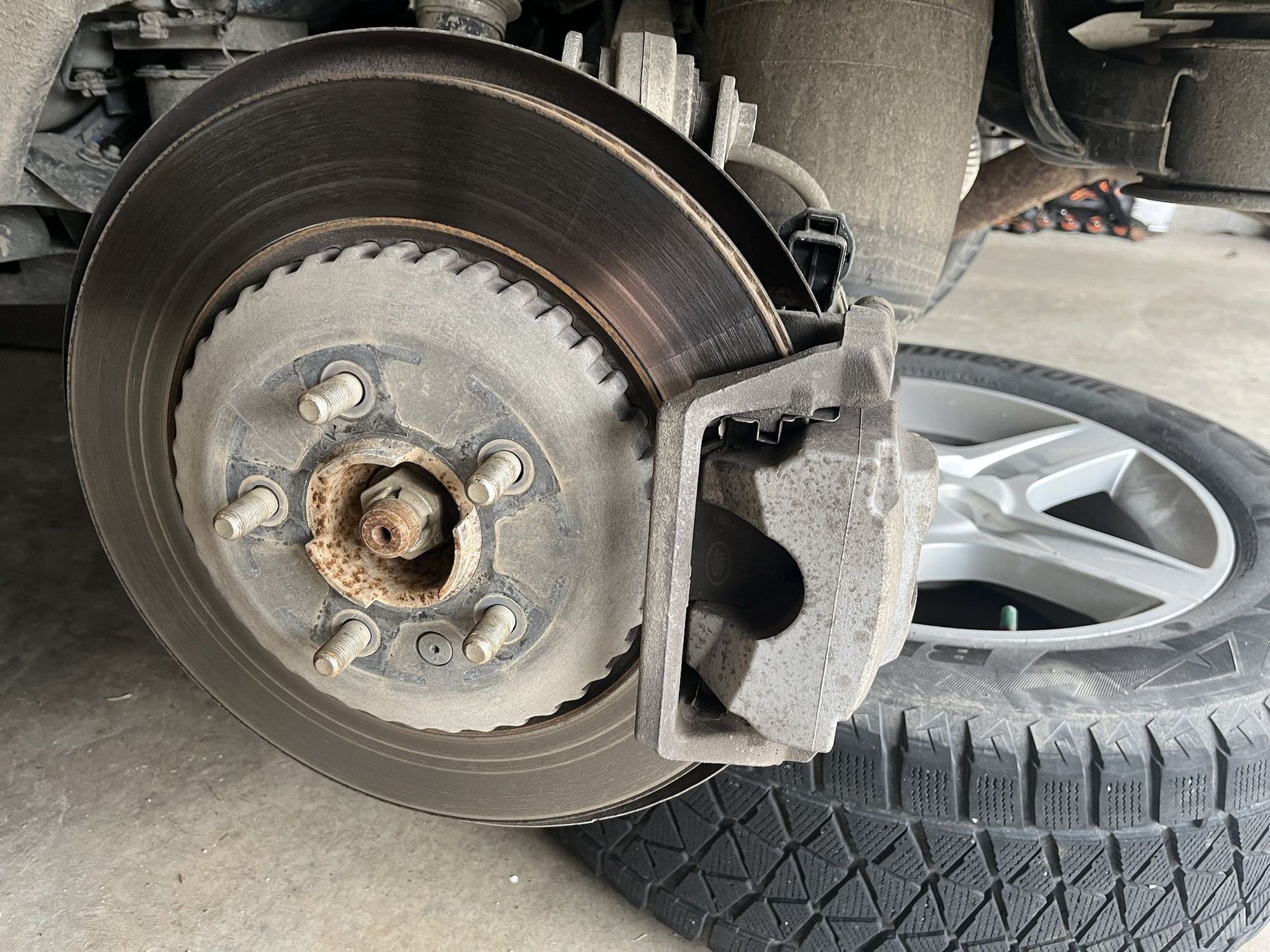 Caliper in situ 48,000 miles post shave
