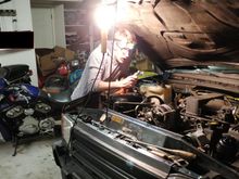 The boy getting his hands dirty.