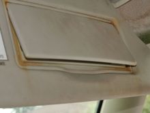 passenger side visor damage from water leak