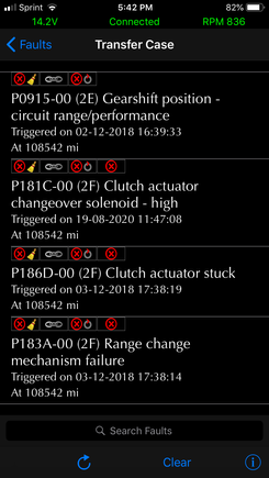 Faults shown upon startup