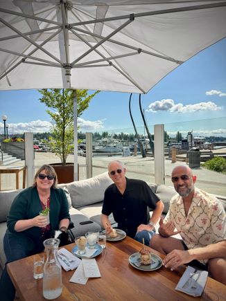 With a 3 hours to kill for the side step install, our sales rep Sami took us 4 miles to his boat in Kirkland for a cruise on Lake Washington and over to a waterside restaurant for a bite and beverage.